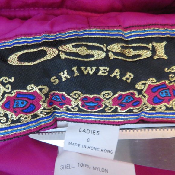 Vintage 80s OSSI Stirrup Ski Pants XS Fuchsia High Rise Belted Pocket Zip - Picture 15 of 15